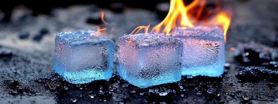 Frozen blocks banner: simple layout, cool theme, sharp edges, icy touch, pristine visual, refreshing appeal, sleek structure, clear aesthetics, cold ambiance