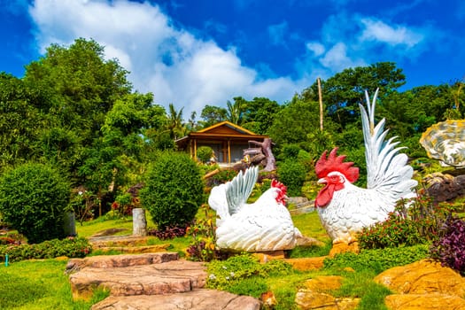 Ao Nang Krabi Thailand 21. October 2018 Landscape cock hen decoration and architecture at beautiful famous panorama view on the viewpoint on Koh Phi Phi Don island in Ao Nang Krabi Thailand.