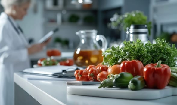 Diet expert: vibrant produce, healthy vegetables, juicy fruits, proper diet, natural ingredients, nutritional planning, health improvement, balanced intake, nourishing meals, lifestyle change