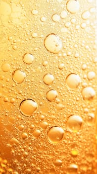 Close up of golden bubbles forming an abstract pattern, ideal for backgrounds and textures