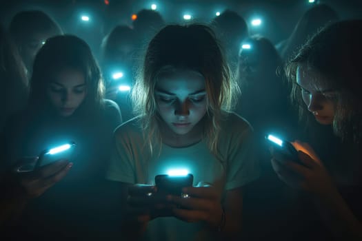 Digital connection: person absorbed in their smartphone illustrating how mobile phones have transformed daily communication, work, social interactions in digital era of constant connectivity