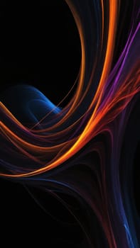Striking hues of orange, purple, and blue intertwine, creating a mesmerizing flow that captivates the viewer. The dynamic movement evokes a sense of energy and imagination.
