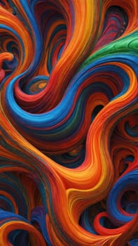In a mesmerizing arrangement, vivid hues intertwine and swirl, creating a captivating visual symphony. The dynamic colors blend seamlessly, evoking warmth and creativity.