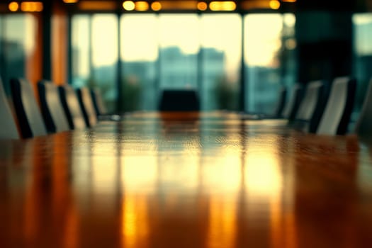 Abstract blurred meeting room office interior room. blurry working space with defocused effect. use for background or backdrop in business concept.