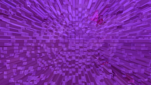 Illustration with many small squares, magenta colored pixels. Abstract texture for design.