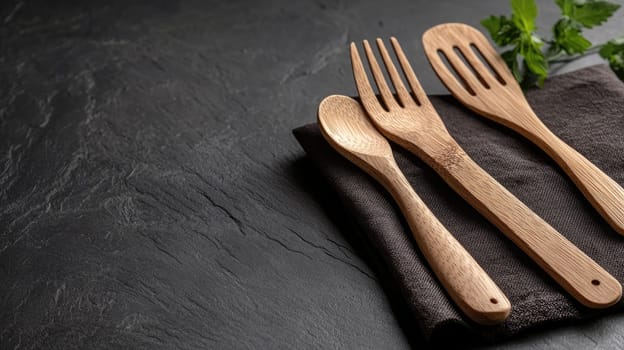Sustainable utensils: wooden kitchen essentials crafted for eco-friendly atmosphere, environmentally conscious living, healthy cooking practices while promoting benefits of natural materials