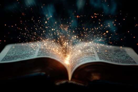 An open Bible with rays of light coming out of it. --ar 3:2 --v 6.1 Job ID: 4f4d45e6-6aea-4a17-9b43-bc7fa0326b8f