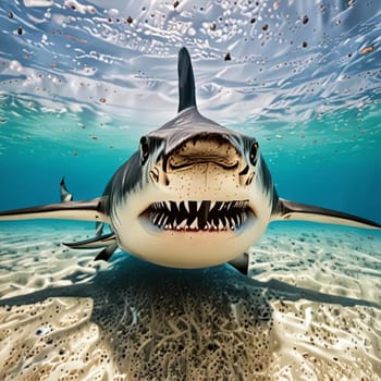 shark in sea blue water ocean mammals animal nature. High quality illustration
