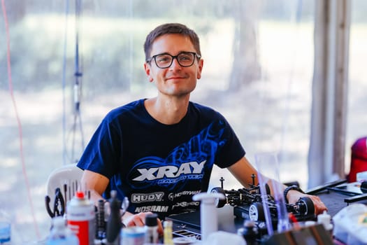 MELBOURNE, AUSTRALIA - NOVEMBER 22: Alexander Hagberg during practice in the 2024 Australian 1/10th Electric Radio Controlled Car National titles on 22nd November 2024