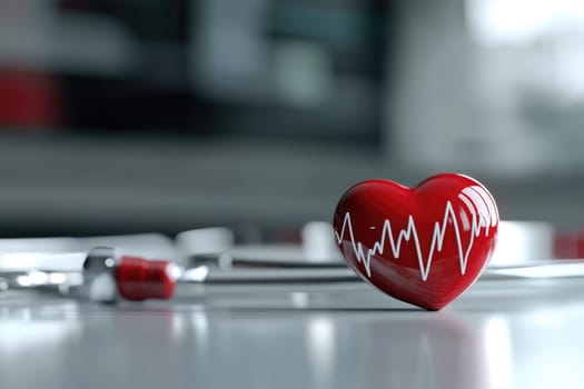 Cardiogram banner: heart graphic, health focus, pulse theme, lifeline pattern, medical representation, cardiac rhythm, heartbeat design, wellness highlight, healthcare awareness, fitness connection
