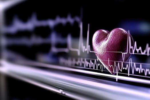 Heart banner: cardiogram symbol, medical theme, cardiac health, lifeline design, heartbeat graphic, healthcare focus, vital rhythm, wellness promotion, cardiovascular care