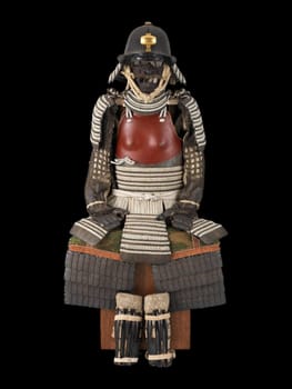 17th Century Japanese Samurai Armor (Morohada-Nugi-Do Gusoku) - Antique, Historical 17th-The armor set, composed of a helmet (kabuto), cuirass