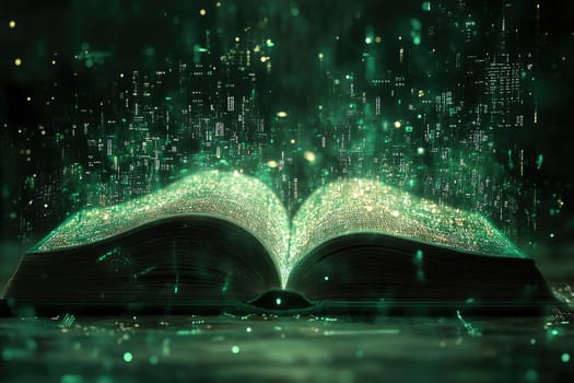 Digital Transformation: converting books, data streams, education innovation, technology integration, modern learning tools, digitalization process, content conversion, intelligent systems