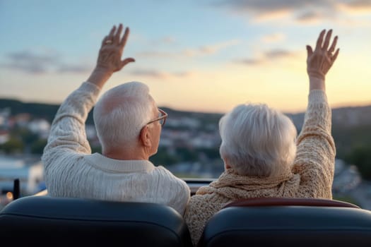 Elderly Adventurer: enjoying amusement ride, timeless excitement, joyful thrills, fearless spirit, park attraction, energetic vibe, amusement thrill, youthful enthusiasm, ageless joy