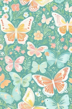 Dynamic composition of colorful butterflies intertwined with floral motifs, symbolizing transformation and beauty. Ideal for inspirational quotes, art prints, greeting cards, digital designs