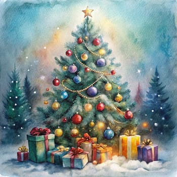 A beautifully decorated Christmas tree with ornaments, lights, and a festive gift.A classic Christmas scene with a beautifully decorated tree, elegant ornaments, and a warm, inviting atmosphere.Get ready for some Christmas fun! This festive tree is full of sparkle and joy.A special Christmas gift awaits under this beautifully decorated tree.The ornaments on this tree are simply stunning! They sparkle and shine, adding to the festive atmosphere.