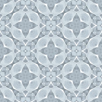 Textile ready gorgeous print, swimwear fabric, wallpaper, wrapping. Black and white graceful boho chic summer design. Watercolor ikat repeating tile border. Ikat repeating swimwear design.