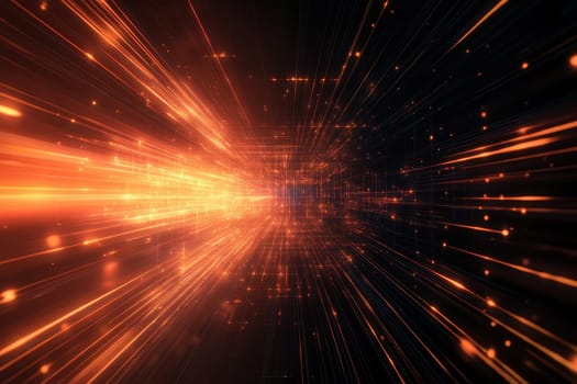 Energetic abstract background showcasing vibrant light waves and radiant bursts in a dark space, symbolizing technology and movement.