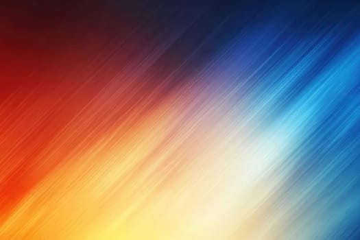 This abstract artwork features a dynamic blend of vibrant red, orange, yellow, and blue colors creating a captivating visual experience.
