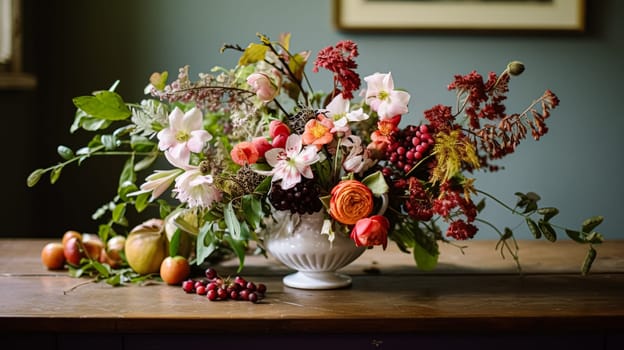 Beautiful bouquet of flowers in a vase. Floral arrangement