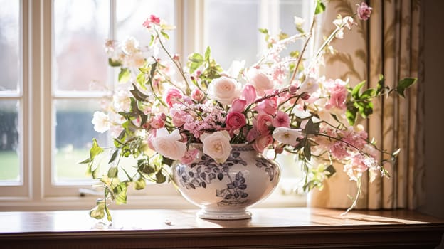Beautiful bouquet of flowers in a vase. Floral arrangement