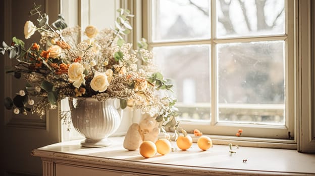 Beautiful bouquet of flowers in a vase. Floral arrangement