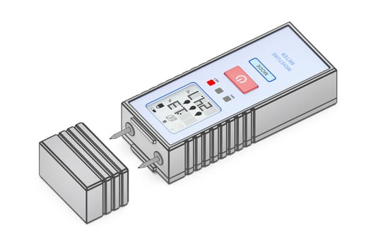 Sketch of a digital moisture meter on a white background
