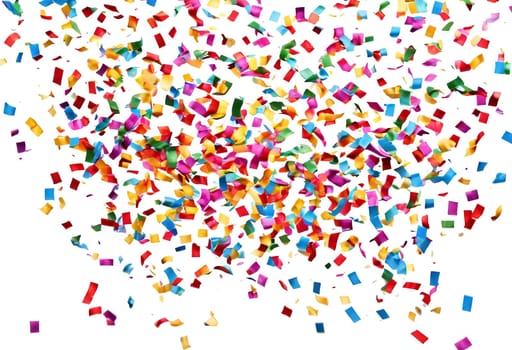 Colorful confetti falling in transparent background - Generative AI