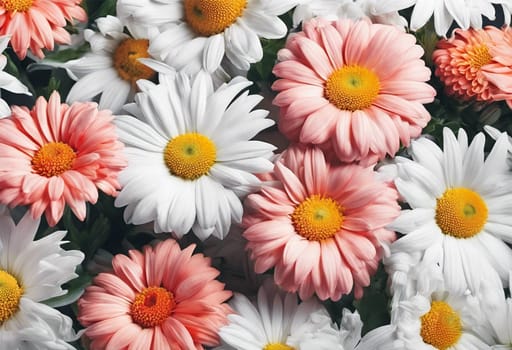 Floral pattern in white background - Generative AI