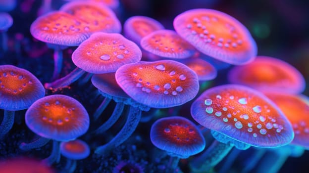 Magical mushrooms fantasy fungi background