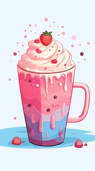 Delicious milkshake in a clear glass. High quality photo