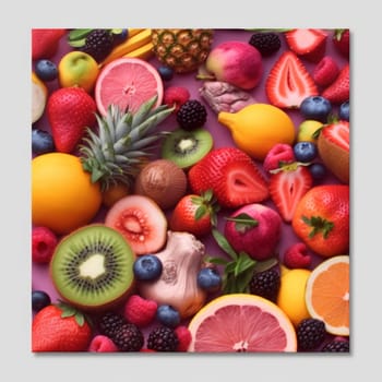 Image of bright and juicy tropical fruits. High quality photo