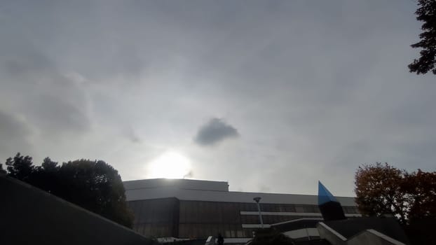 gray sky white clouds background nature air sun light atmosphere weather autumn. High quality photo