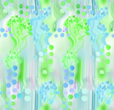 Abstract blurred floral seamless pattern. Bleeding meadow spring flowers. Watercolor paints texture. Trendy botanical design.
