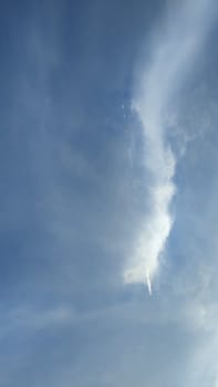 Blue gray sky white clouds background nature air sun light atmosphere weather autumn landscape. High quality photo
