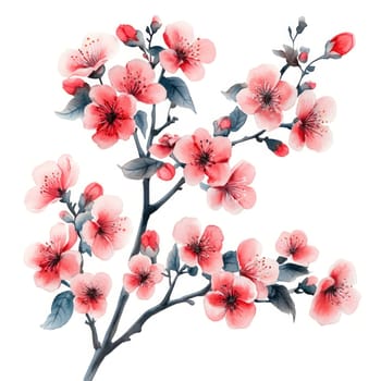 Delicate watercolor blossoms in soft pink hues symbolize beauty and renewal, capturing essence of nature elegance and tranquility.