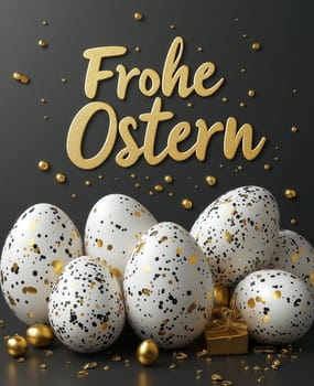 Easter greeting card on a black background. Selective focus.