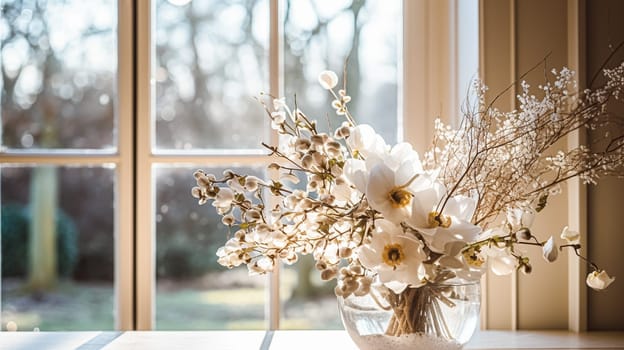Beautiful bouquet of flowers in a vase. Floral arrangement
