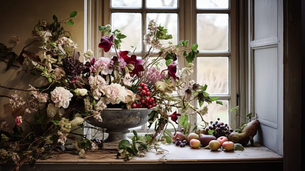 Beautiful bouquet of flowers in a vase. Floral arrangement