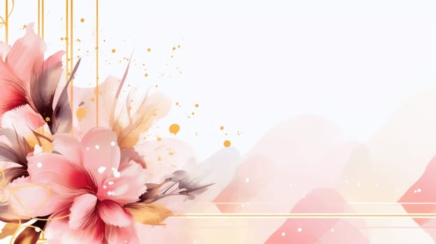 Watercolor abstract design for background of wedding or buzzy social media banner generative AI