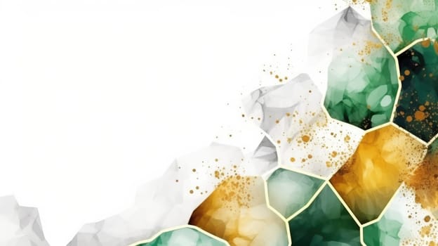 Abstract watercolor artwork mixed with buzzy geometric shapes for background of social media banner generative AI image