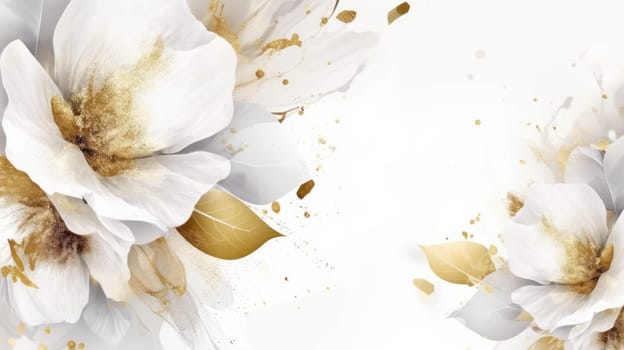 Watercolor abstract design for background of wedding or buzzy social media banner on white background generative AI