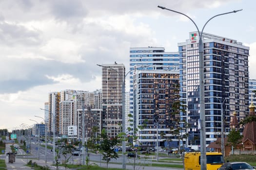 Minsk, Belarus - 9 september, 2023: Minsk World district landscape