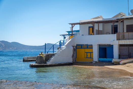 Small fishing village in Milos, Greece