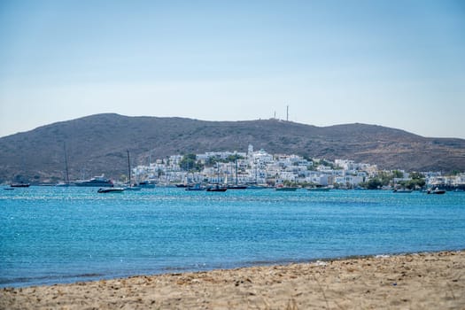 Panoramic view of Adamantas Fenerbahce, Milos, from Papikinou beach