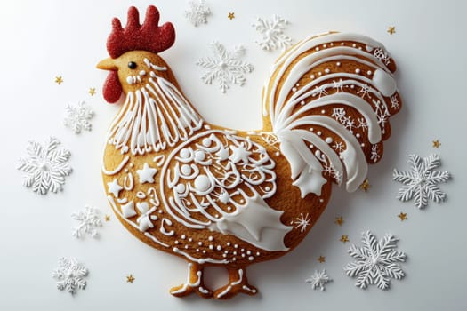This delightful gingerbread chicken decorated with icing is simply perfect for all your festive celebrations