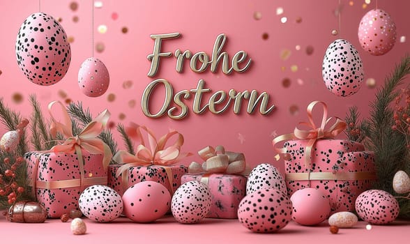 Easter greeting card in delicate colors. Selective focus.