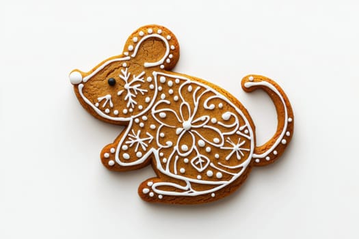 This beautifully crafted gingerbread mouse cookie is perfect for holiday festivities and celebrations