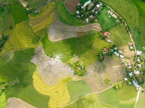 Farmland with rice terraces in the countryside. Negros, Philippines.