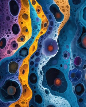 Microscopic view of cells, health and life concept. Selective focus.